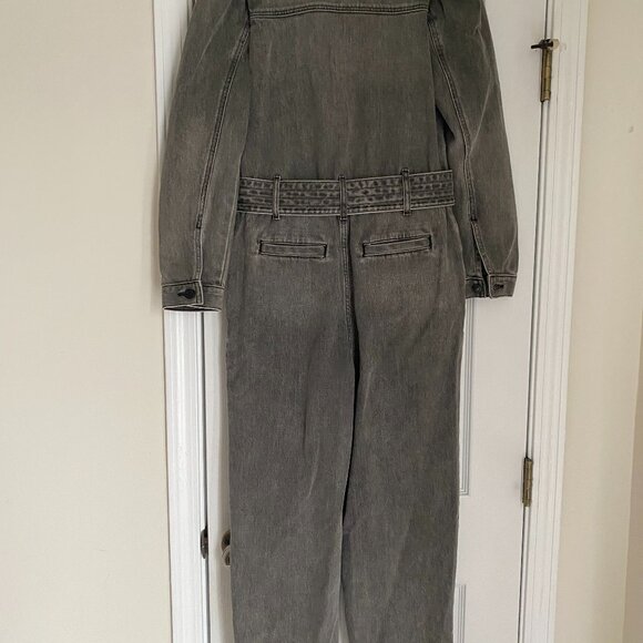 Express Puff Sleeve Denim Jumpsuit - Picture 1 of 2